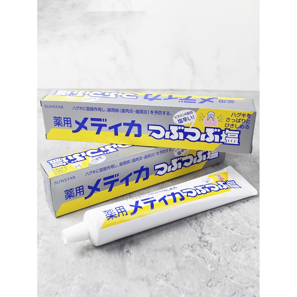 ญี่ปุ่นนําเข้า sunstar Granular Crystal Salt ยาสีฟัน sunstar Medicinal Gum Care ลมหายใจสดชื่น 170g