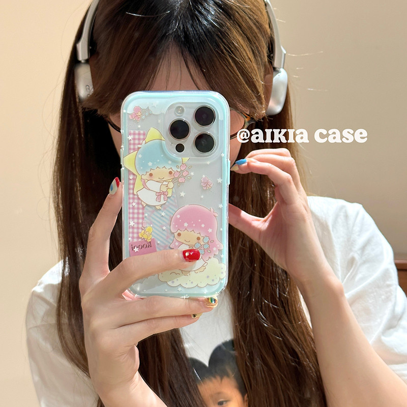 น่ารัก Twin XINGX โปร่งใสเคสโทรศัพท์ Drop-Resistant สําหรับ iPhone 16 Promax 15 Promax 11 12 13mini XS XR XS Max 78se 7plus 6SP 6S
