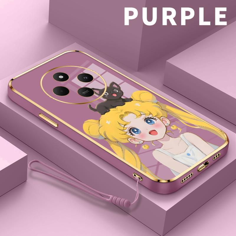 Xiaomi Redmi 14C A1 A2 A3 K30 Pro Zoom Ultra K40 Plus K50 K70E S2 Turbo 4 5G Y2 Y3 สาวการ์ตูนซิลิโคน