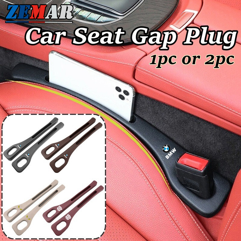1/2Pcs BMW Car Seat Gap Filler ปลั๊กรั่วแถบด้านข้าง Seam Plug พร้อมร่องเก็บ Universal Auto Organizer