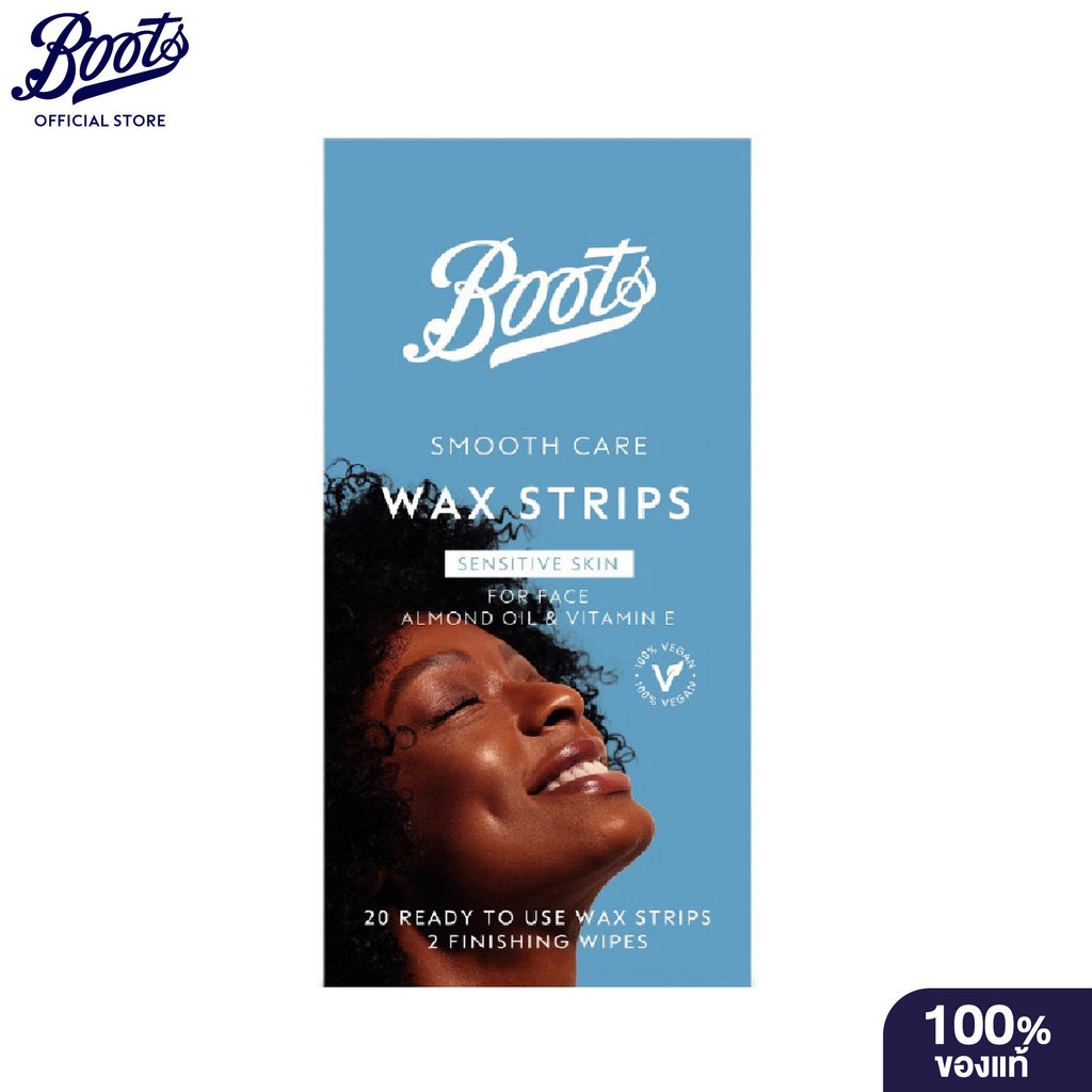 Boots Smooth Care Wax Strips Sensitive Skin For Face บู๊ทส์ สมูท แคร์ แว็กซ์ สทริพส์ เซนซิทีฟ สกิน ฟอร์ เฟซ