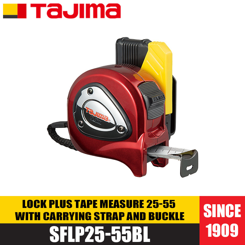 Tajima 1001-1907/SFLP25-55BL LOCK PLUS เทปวัด 25-55 พร้อมสายพกพาและหัวเข็มขัด