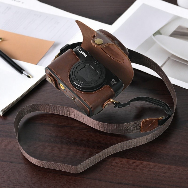 เหมาะสําหรับกระเป๋ากล้อง Canon SX730 HS เคสหนัง sx720 Retro เคสป้องกัน SX740