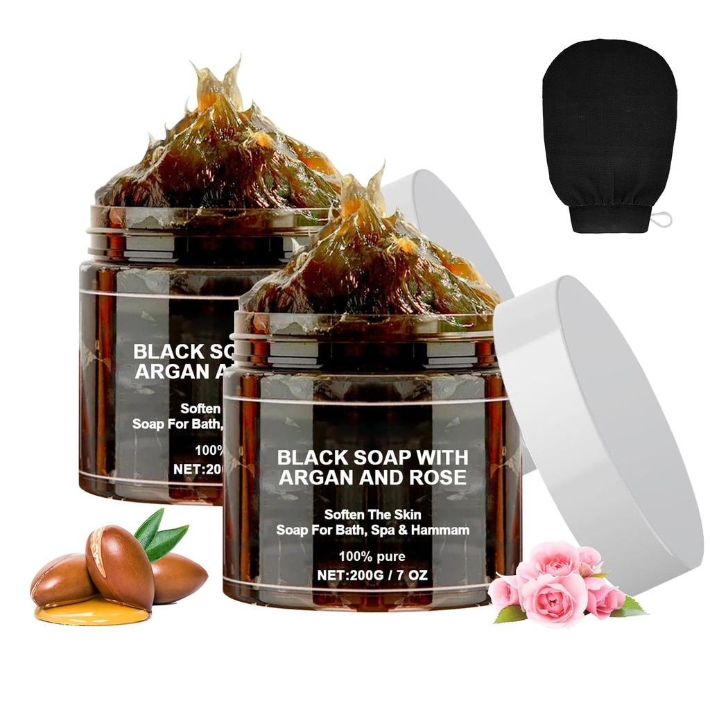 Morocco Black Soap With Argan And Rose, Zawina Moroccan BlackSoap Hammam, Zawina Morocco Black Beldi