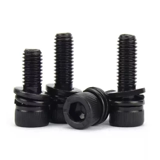 (ยกชุด) น็อต สกรู หัวจม พร้อม แหวน+สปริง+ตัวเมีย เกลียวมิล หยาบ (Set) Cap Socket 12.9 ระดับ M3M4M5M6M8M10M12 ZHDS*
