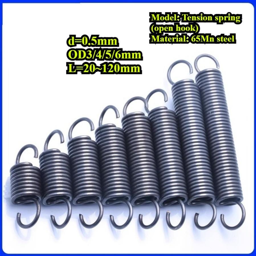 สปริงแรงดึง/สปริง d=0.5mm,OD3/4/5/6mm,L=20~120mm สปริงดึงพร้อมตะขอ ทาประตูโรงรถ bunnings เครื่องแกว่