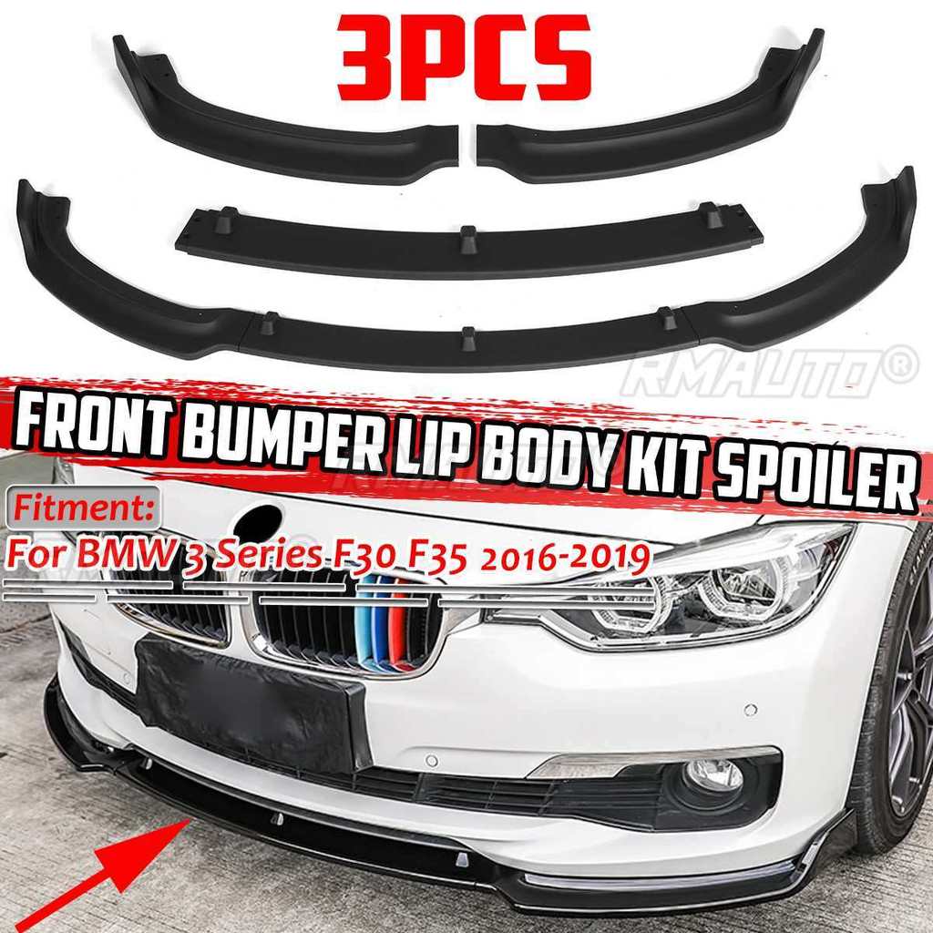 F30 F35 ด้านหน้า Lip 3 ชิ้นรถกันชนหน้า Splitter สปอยเลอร์ Body Kit Diffuser สําหรับ BMW 3 Series F30
