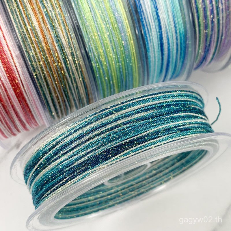 K4WM พร้อมสต็อก 6-Strand ย้อม Starry Sky ด้าย 20 สีขนาดใหญ่ม้วนแพ็คเชือกถักเชือกถักไล่โทนสีสร้อยข้อม