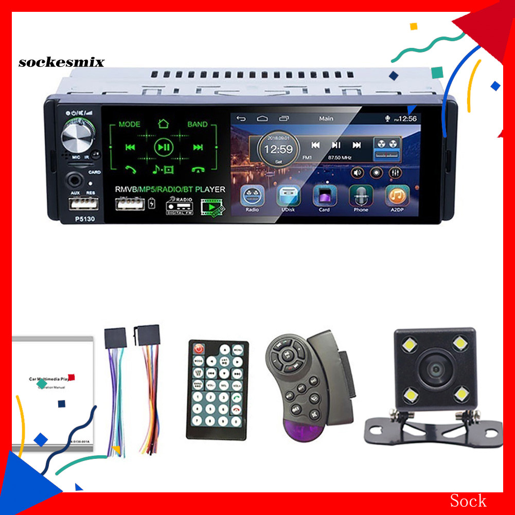 SX P5130 วิทยุติดรถยนต์ขนาด 41 นิ้วเครื่องเล่น MP5 หน้าจอสัมผัสที่รองรับบลูทูธพร้อมกล้องมองหลัง