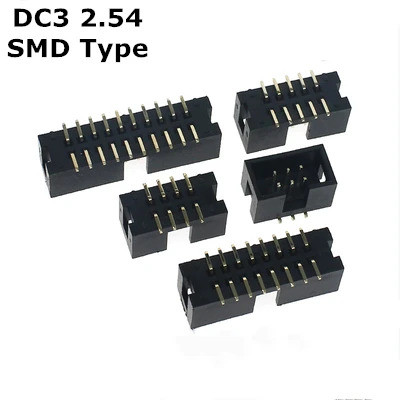 10PCS DC3 6P 8P 10P 12P 14P 16P 20P 26P 30P 34P 40P 50P 2.54mm Socket Header Connector ISP ชาย Doubl