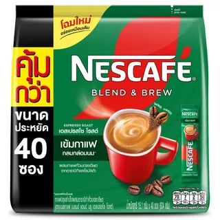 เนสกาแฟเบลนด์แอนด์บรูเอสเปรสโซโรสต์กาแฟปรุงสำเร็จชนิดผง 15.1ก แพค 40ซอง NescafeBlend&BrewEspres15.1X40 [8850127059113 ]