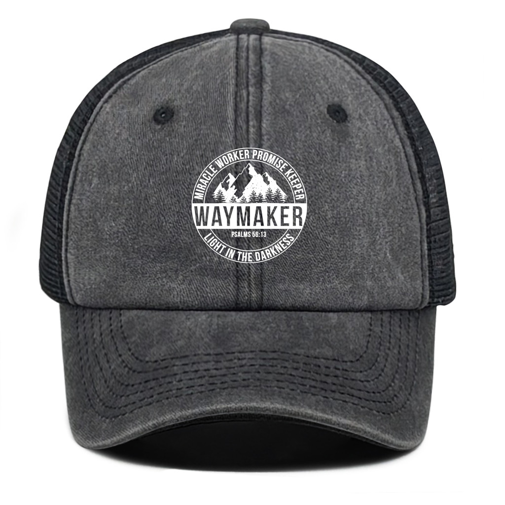 Bible เบสบอลหมวก Way Maker พิมพ์ Snapback หมวกตาข่าย Psalms 56:13 Urban Mountaineering Golf กีฬา Hea