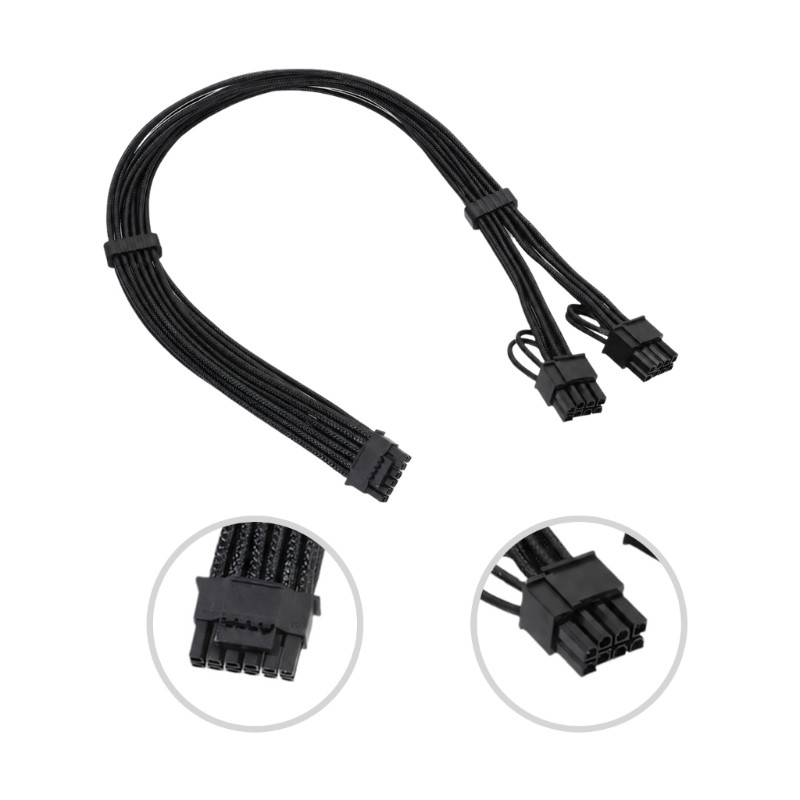 BTM 16PIN to 2x 8Pin 6+2Pin Video Card Power Cable 16PIN to 8Pin Graphics Card Line
