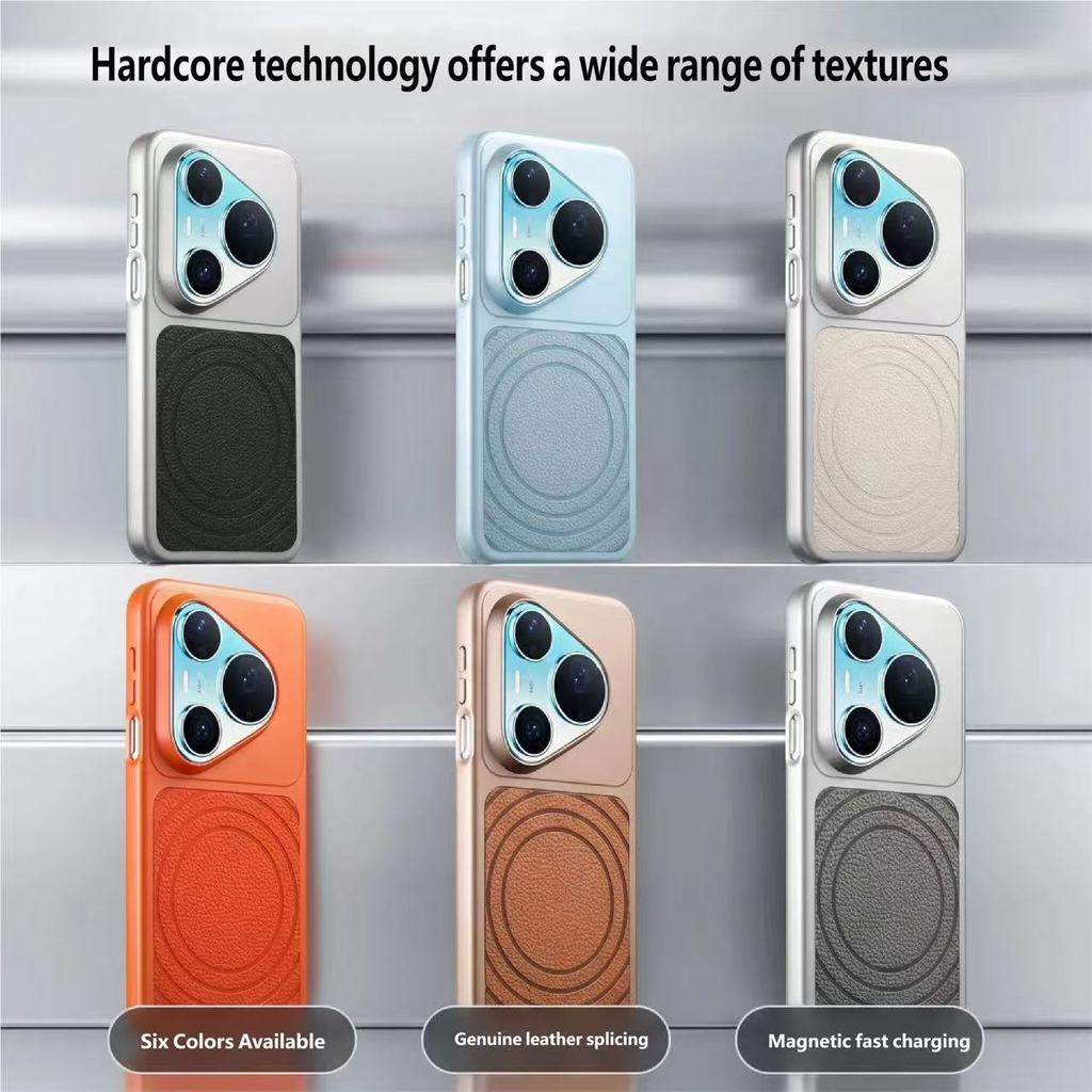 เหมาะสําหรับ Huawei P90PROMAX P90PRO P90 เคสโทรศัพท์ลิ้นจี่รูปแบบแม่เหล็กแม่เหล็ก mate80 Shock-proof