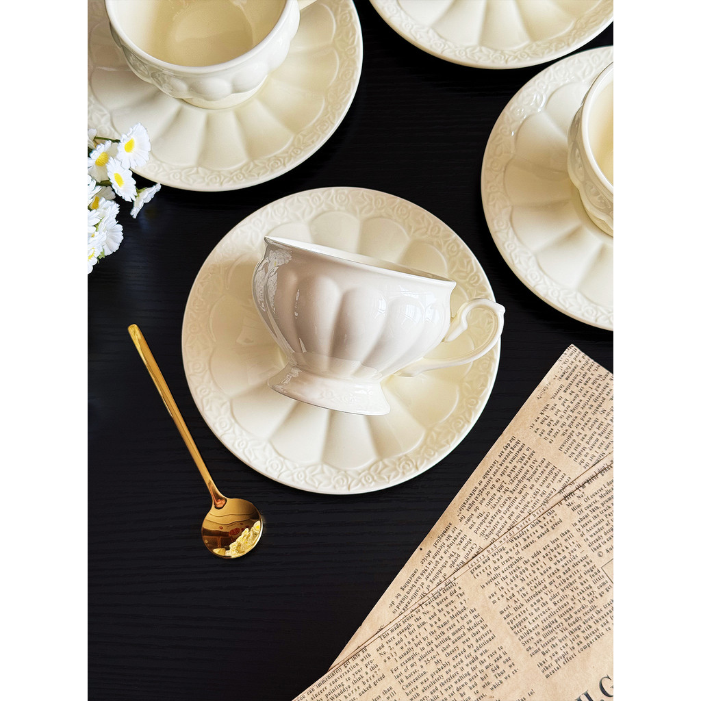 Retro Coffee Cup Design Niche Afternoon Tea Tableware Espresso Cup High-value Coffee Cup Saucer Set