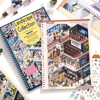 24 ชิ้น [Mall Grid Series] ร้านขายเสื้อผ้ายิมซูเปอร์มาร์เก็ต Cinema ภูมิทัศน์สติกเกอร์หนังสือ Journal Supplies