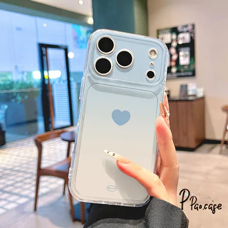 เคสใส ลายไล่สี+หัวใจ สไตล์หวานหวานกันกระแทก สำหรับ IPhone 16 17 13 Air 14 11 16 15 12 Pro Max 15 16 14 8 7 Plus XR X XS