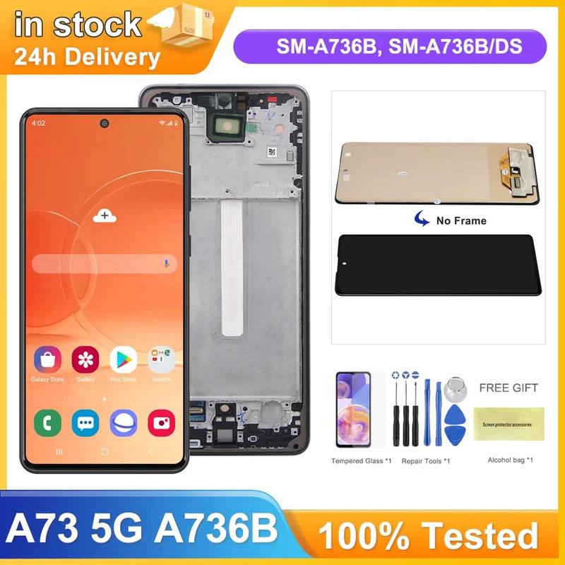 TFT A73 5G จอแสดงผลสําหรับ Samsung Galaxy A73 5G A736 A736B A736B/DS จอแสดงผล Lcd หน้าจอสัมผัสดิจิตอ