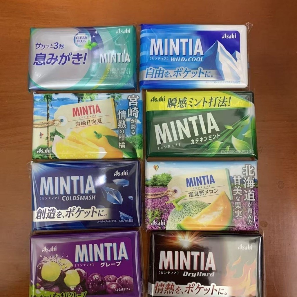 Fresh นําเข้า Asahi Asahi ลูกอมมิ้นต์ปราศจากน้ําตาล MINTIA ลูกอมจูบลมหายใจเย็นเย็นเย็นเย็นเย็น#清新进口A