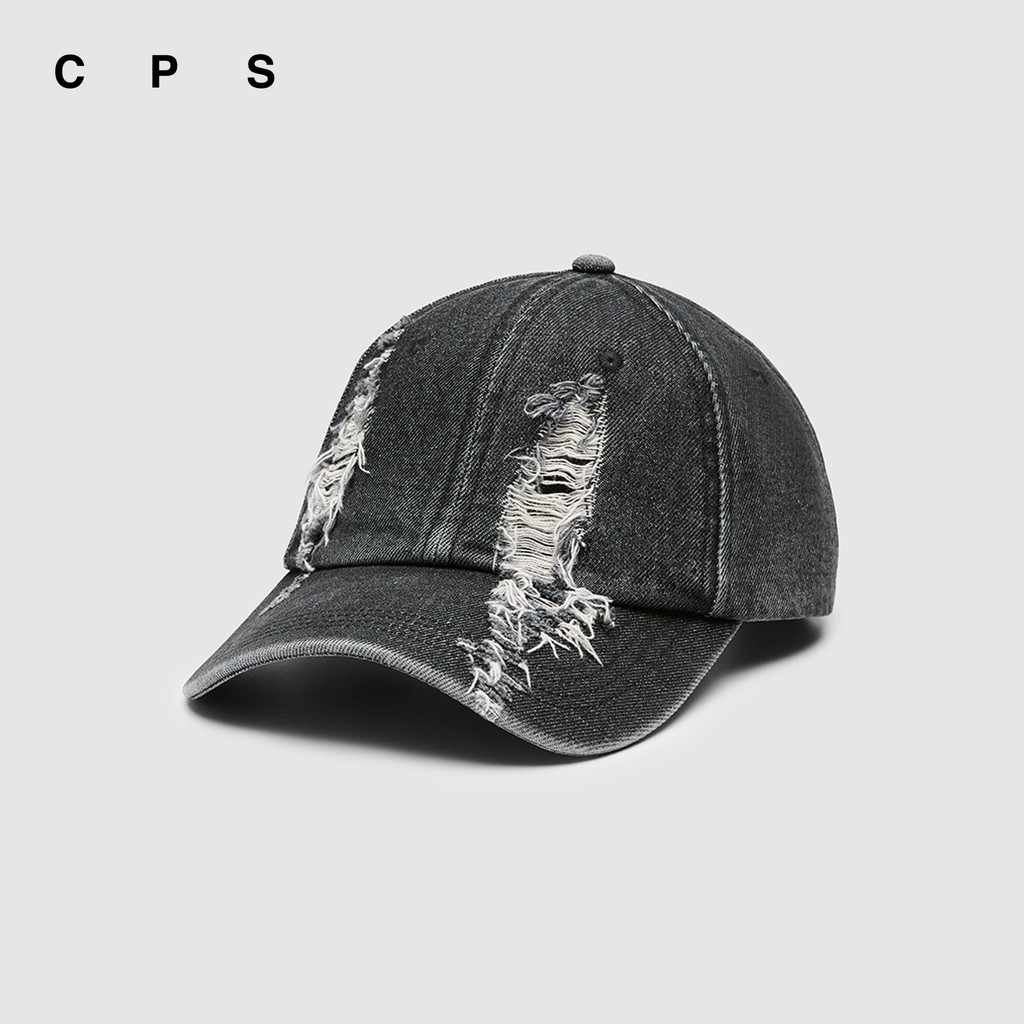 CPS หมวกแก๊ปยีนส์แต่งขาด ผู้ชาย DESTROYED DENIM CAP รุ่น C26WAMA013 (AW26#A1)