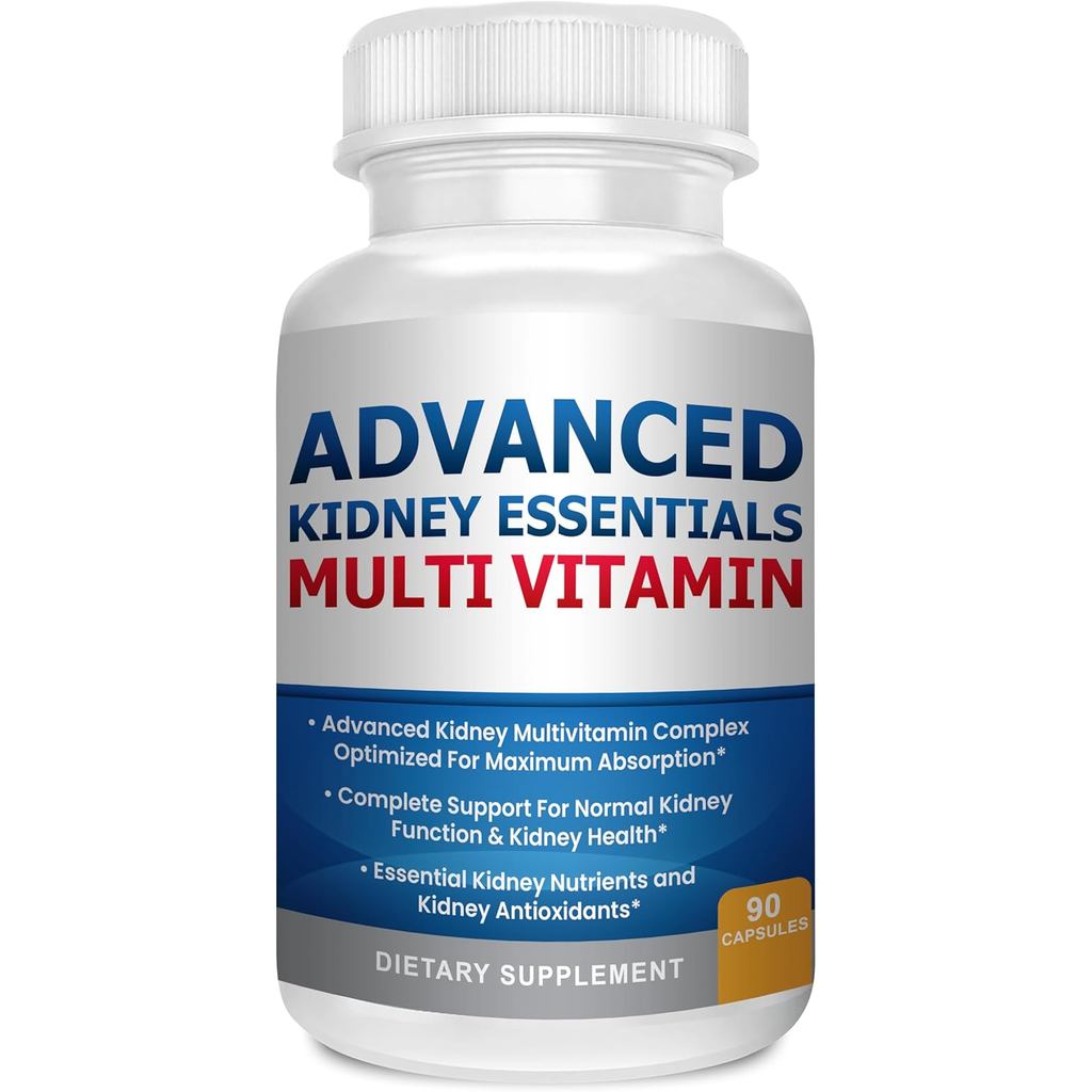 Advanced Kidney Essentials Multivitamins.Kidney Support อาหารเสริมเพื่อสุขภาพไตที่ครอบคลุม บรรจุวิตา