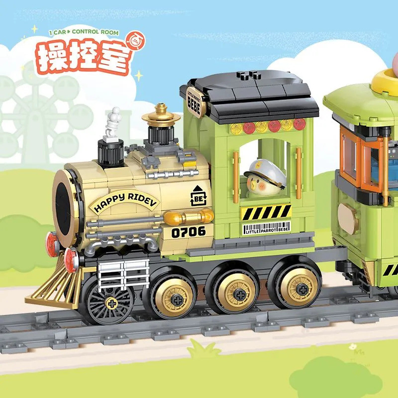 [TOP TOY] Little Parrot BEBE Time Train Series Building Block Model Assembly ของขวัญเพื่อการศึกษา * 