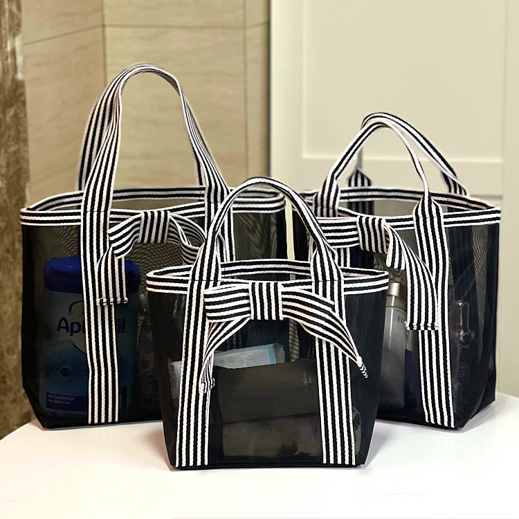 Hollow Breathable Gauze Transparent Drain Wash Cosmetic Bag Bath Bag Swimming Bag Work Tote