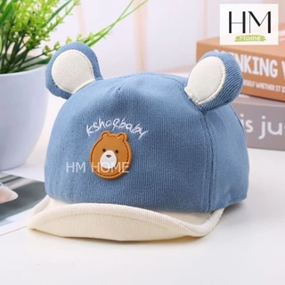 หมวกเด็กทรงแก๊ป หมวกแก๊ปเด็กหูหมีน่ารัก Little Bear ปีกหมวกกันแดด