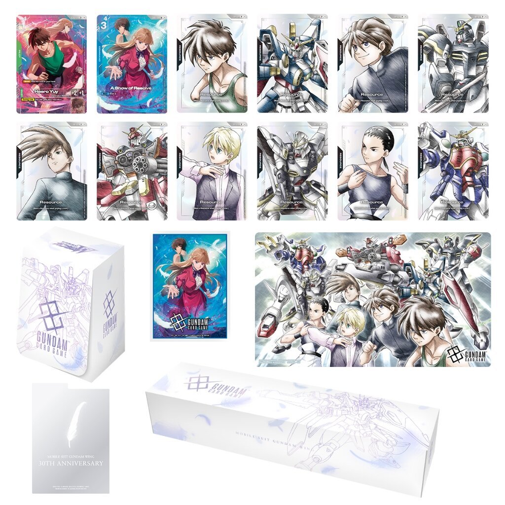 Bandai Gundam Card Game Premium Bandai Set PB01 Mobile Suit Gundam Wing 30th Anniversary 45827699653