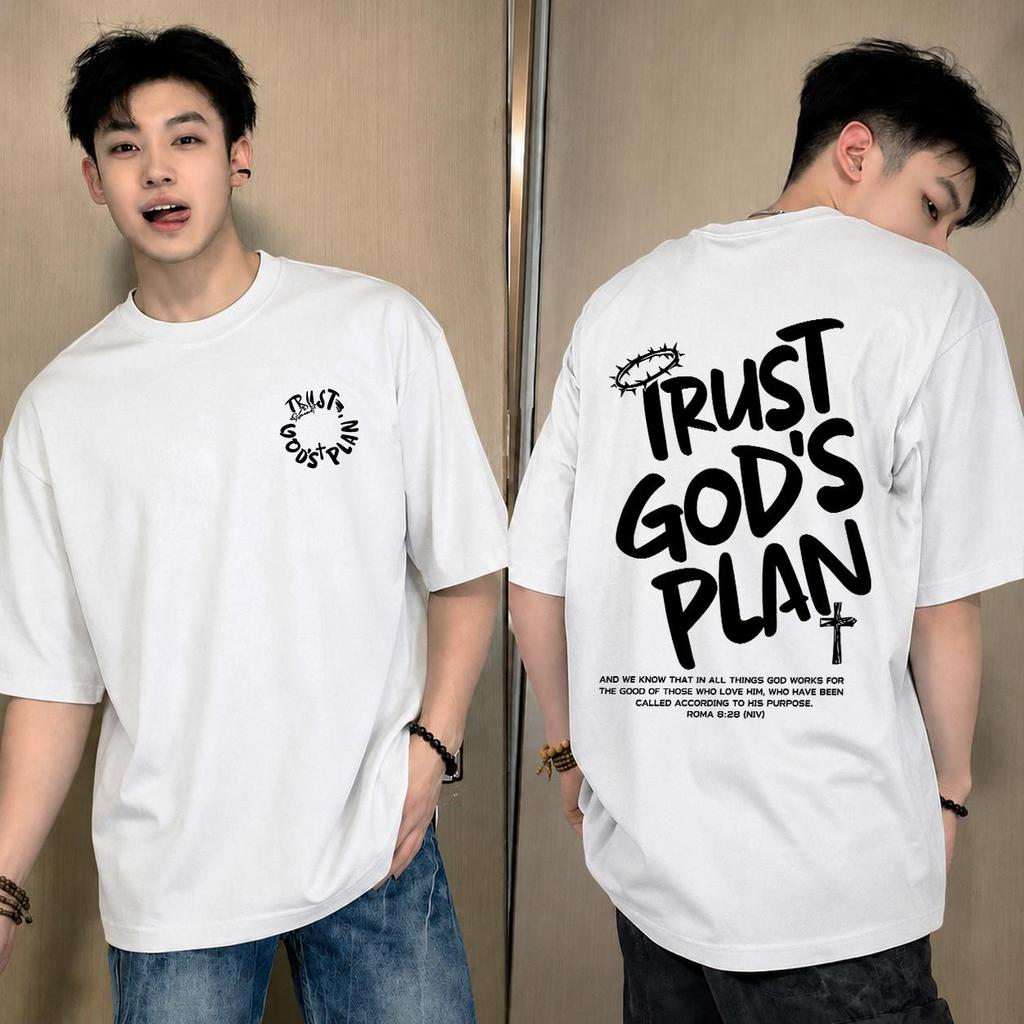 (ผ้าฝ้าย100%) Luvoro 2026 Cotton ย้อนยุค oversize T-shirt เนื้อผ้านุ่มระบายอากาศดี สีดำและสีขาว เสื้อยืดแขนสั้น C2127