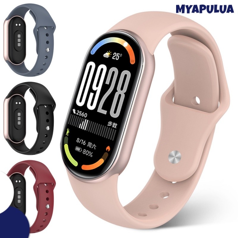 สายซิลิโคนอ่อน for Xiaomi Mi Band 10 9 8 สายรัดข้อมือเปลี่ยนสายรัดข้อมือ Sport Polos Warna for Miband 10 9 8 NFC