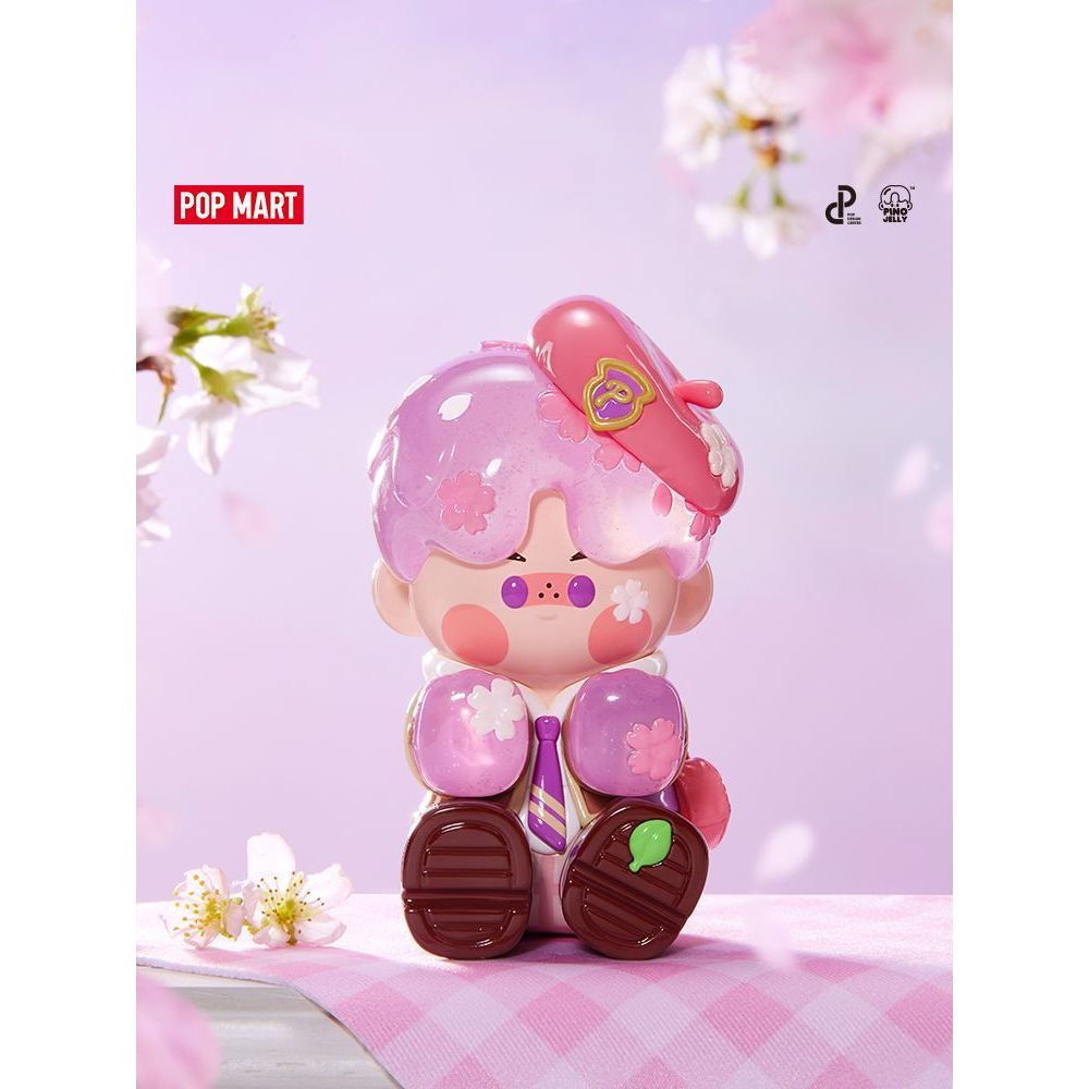 POPMART PINO JELLY PINO JELLY Cherry Blossom College Hand-Made ลิฟท์อินเทรนด์ของเล่นของขวัญเครื่องปร