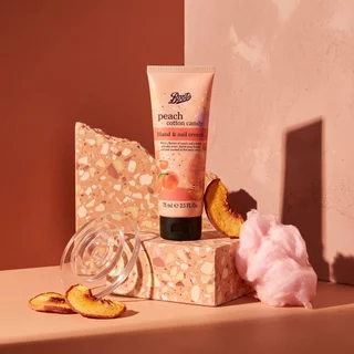 Boots Flavour Peach Cotton Candy Hand And Nail Cream 75Ml บู๊ทส์ เฟเวอร์ พีช คอตตอน แคนดี้ แฮนด์ แอนด์ เนล