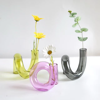 <ใหม่🎉 ทวิสต์> แจกันแก้วใส สไตล์นอร์ดิก Nordic Style Vase 5ทรง แจกันตกแต่งห้อง แจกันแก้ว ขวดแก้ว ขวดโหล