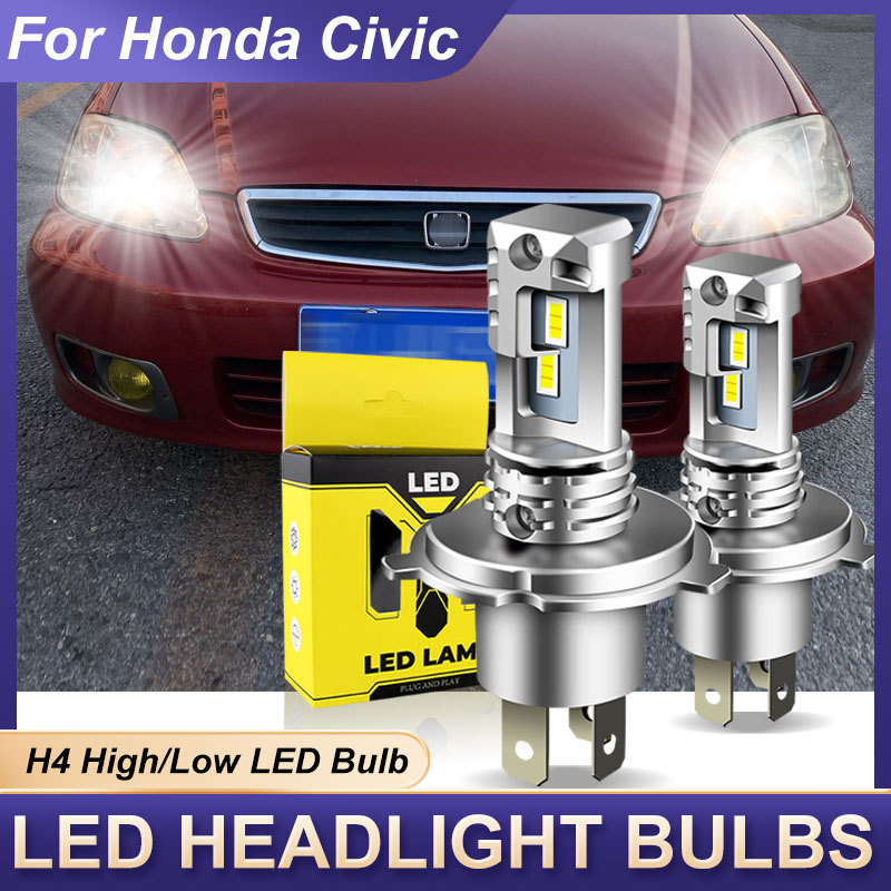 2pcs LED ไฟหน้าสูง/ต่ําหลอดไฟ H4 9003 HB2 Bright โคมไฟ CANbus 12000lm สําหรับ Honda Civic 1992-999 2