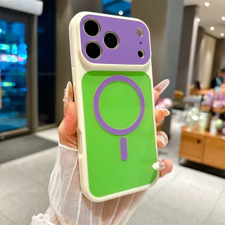 สีแม่เหล็กเคสโทรศัพท์ใช้งานร่วมกับ iPhone17promax 17pro 16promax 16pro 15promax 14promax 13 14 15pro 13promax 12promax กันกระแทกฝาหลัง