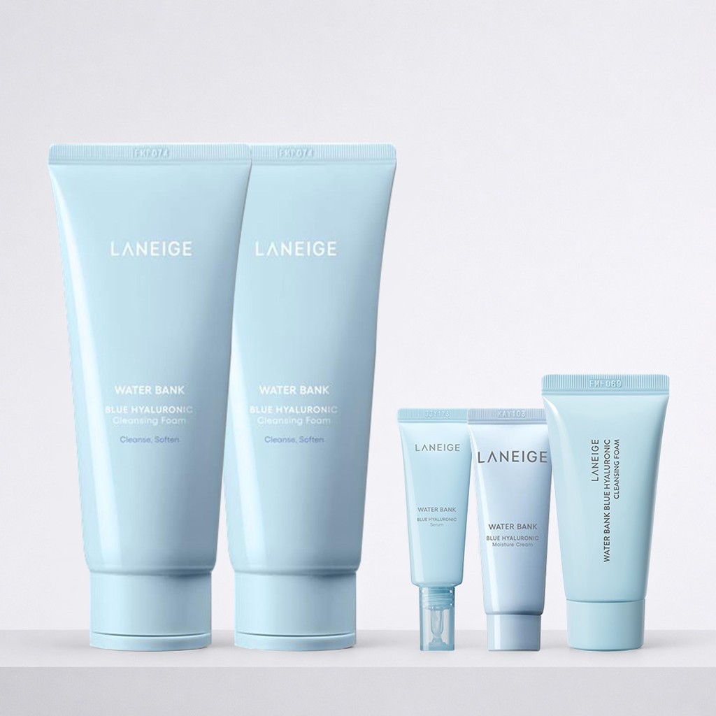 LANEIGE [lanege] โฟมล้างหน้า Water Bank Blue Hyaluronic 150g 2 ชิ้น / โฟมล้างหน้าเกาหลี / สูตรอ่อนโย