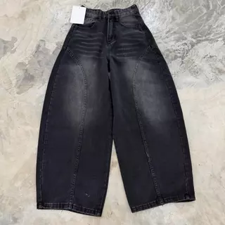 #5999 (XS-9XL) jinjeans กางเกงยีนส์ทรงบาเรล baggy กางเกงสาวอวบ กระบอกใหญ่ ขากว้าง Barel