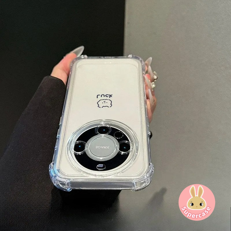 น่ารัก Simple Line Bear สี่มุมเคสโทรศัพท์สําหรับ Realme Narzo 80 Lite 70 70X 60 60X 50 50i 50A 30 20