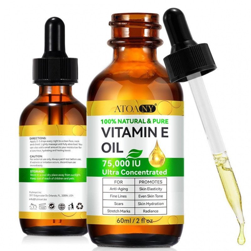 FlastureVitaminEOil75,000IU–100%PureVitaminEfor,Face,Hair,Scars–DeepMoisturizingBodyOilforDry,ริ้วรอ