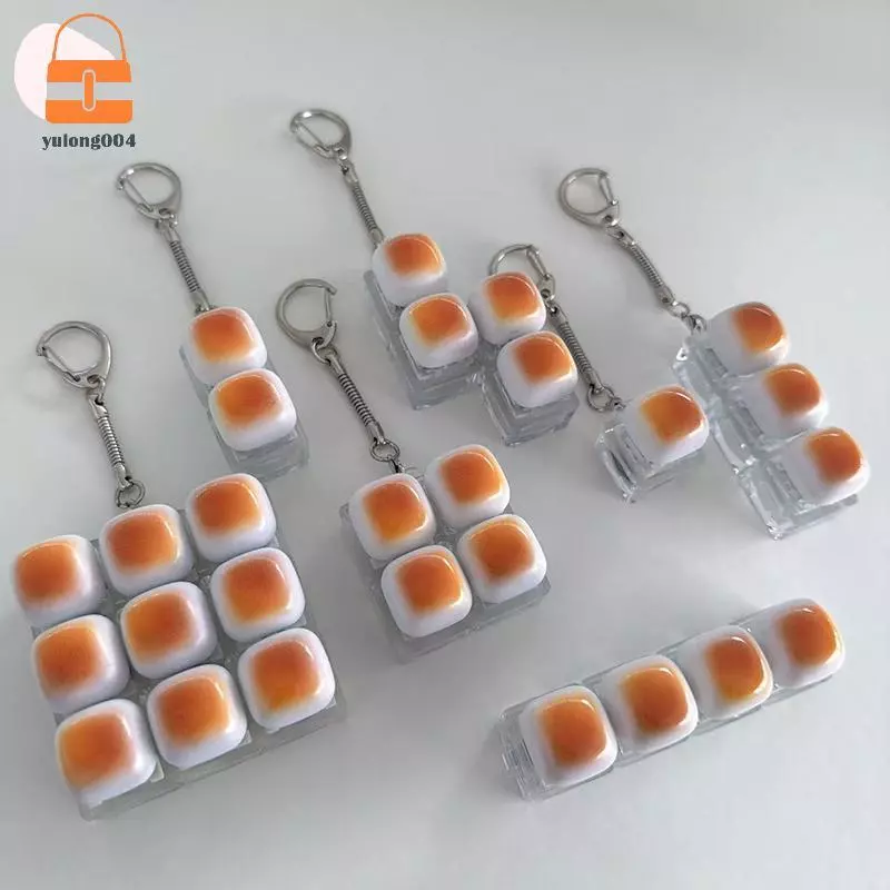 [PE] ขนมปังคาราเมลความเครียดบรรเทาคีย์บอร์ดพวงกุญแจปุ่ม Light Keycap Bapa จี้สําหรับสํานักงานนักเรียนอุปกรณ์เสริมสําหรับผู้ใหญ่ 1PC TH