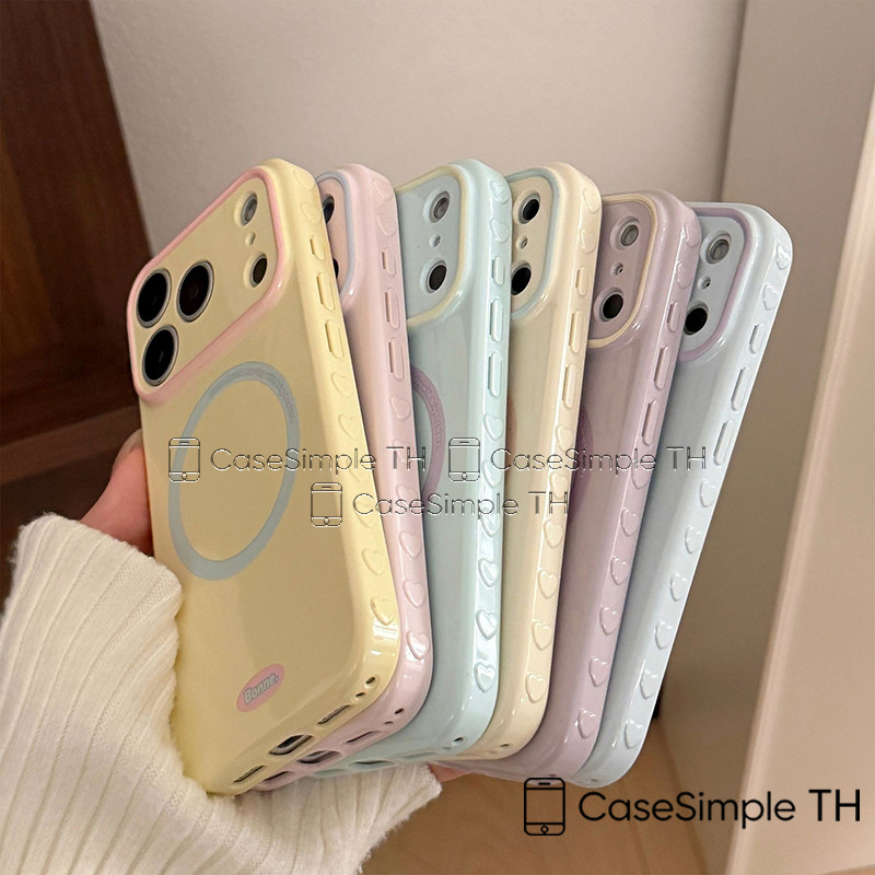 กรอบรูปโทรศัพท์รูปหัวใจสีโดปามีน เหมาะสำหรับ Samsung A07 A17 A56 A36 A05s A05 A04 A03s A16 A15 A14 A13 A12 A11 A10s A55