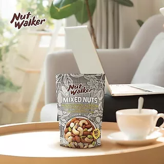 นัทวอล์คเกอร์มิกซ์นัทอบไม่ใส่เกลือ454g. ห่อสีเทา NOSALT NUTWALKER NATURAL UNSALT MIXNUTS 454 G. NUT WALKER