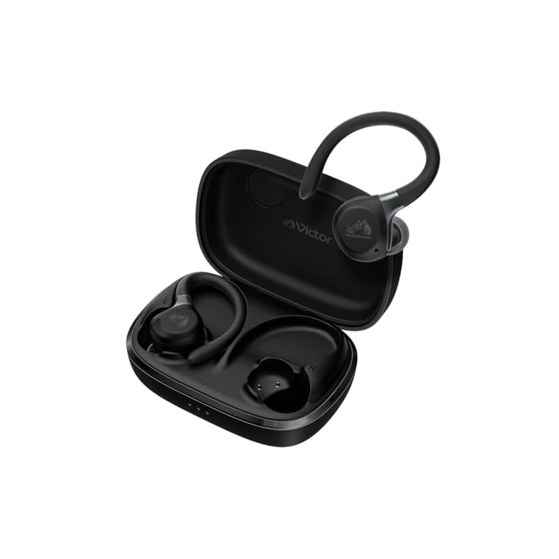 JVC Kenwood Victor HA-EC77T Wireless Earphones with Bluetooth 5.4, Noise Cancelling, Ear Hook Design