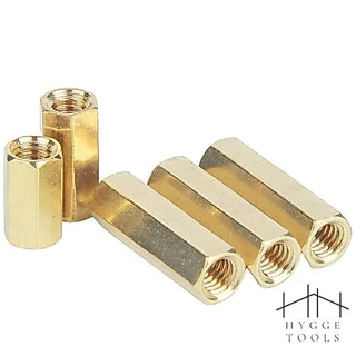 น็อตทองเหลือง M3 (10ชิ้น/ชุด) สกรูหกเหลี่ยมทองเหลือง ตัวเมีย Hex M3 Female Screw PCB น็อตทองเหลือง แบบตัวเมีย 2 ด้าน