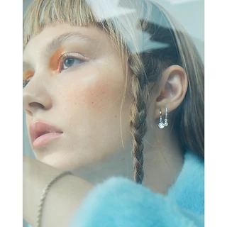 Julys - ivory huggie earrings