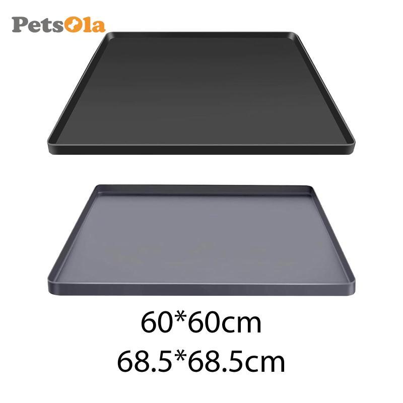 PETSOLA แผ่นรองตู้เย็นซิลิโคนขอบยกถาดหยดตัวป้องกันพื้นสําหรับสัตว์เลี้ยงและสัตว์เล็ก