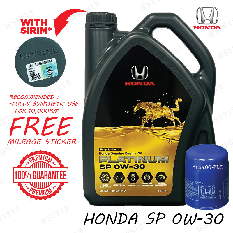 HONDA FULLY 0W30 4L CIVIC ACCORD CRV HRV BRV ODYSSEY STREAM FREED CITY JAZZ ENGINE OIL SYNTHETIC 0W-
