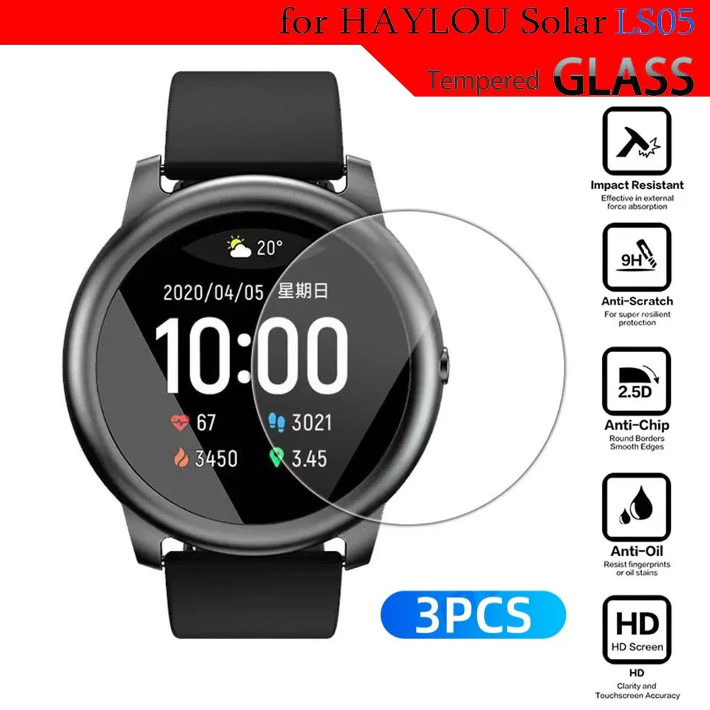 สําหรับ Haylou R8 LS16 Solar Plus RT3 LS10 RT2 3 ชิ้น HD ฟิล์มกระจกนิรภัยสําหรับ Haylou LS05S RT LS0