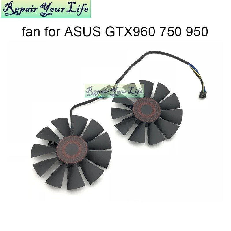 ใหม่ 75 มม.GTX750 กราฟิกการ์ดพัดลม Cooler สําหรับ ASUS STRIX GTX960 GTX950 GTX750Ti R9 370 T128010BH